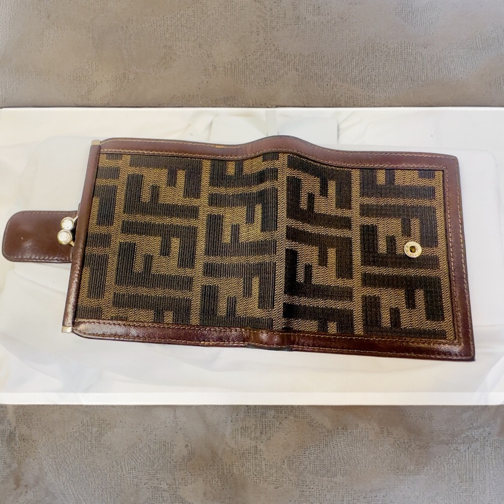 Fendi Bifold Wallet with Brown and Black Logo Design